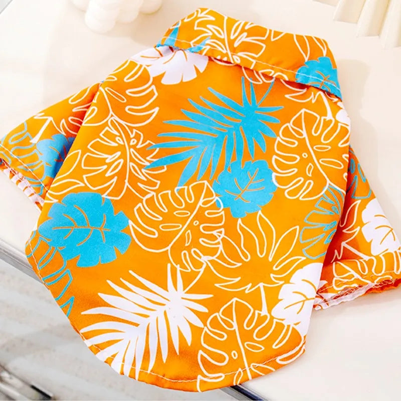 Summer Pet Clothes Hawaiian Style Pet Beach Dog Shirts Fashion Puppy Vest Coconut Print Cat Shirt Chihuahua Yorkies Pet Clothes
