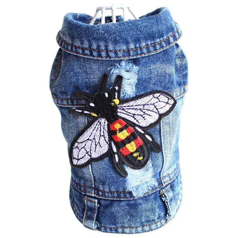 XS-2XL Denim Dog Clothes Cowboy Pet Dog Coat Puppy Clothing For Small Dogs Jeans Jacket Dog Vest Coat Puppy Outfits Cat Clothes