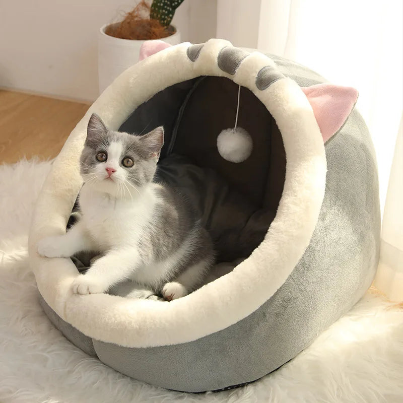 Deep Sleep Cat Bed Cartoon Pet Bed Foldable Removable Washable Pet Sleeping Bed for Small Dog Mat Bag Cave