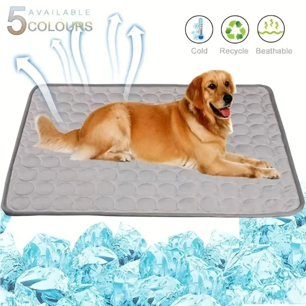 5 sizes Cool Ice Silk Moisture-proof Mattress Cushion Pet Cooling Mat Dog Cat Sleeping Pad Summer Small Animal Cold Bed