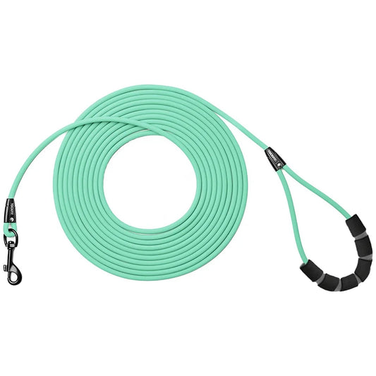 Long Dog Leash (5FT, 10FT, 20FT, 30FT) for Recall Training - Waterproof PVC - Great for Beach, Yard, Park & Outdoor Play