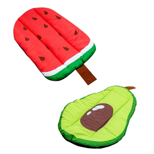 new Dog Cooling Bed Watermelon Avocado Design Mat Soft Cushion for Small Pets