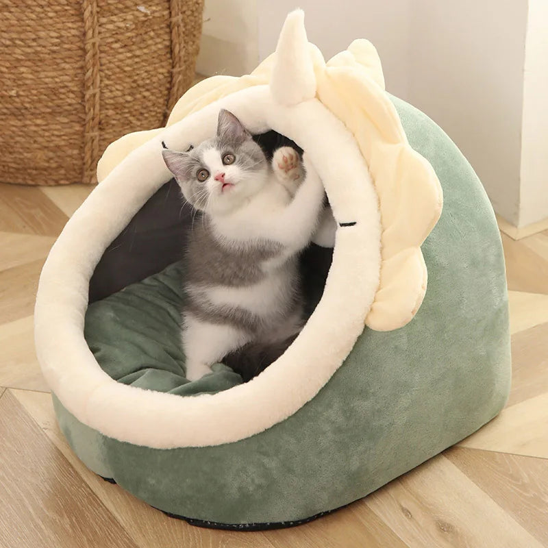Deep Sleep Cat Bed Cartoon Pet Bed Foldable Removable Washable Pet Sleeping Bed for Small Dog Mat Bag Cave