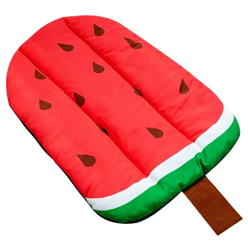 new Dog Cooling Bed Watermelon Avocado Design Mat Soft Cushion for Small Pets