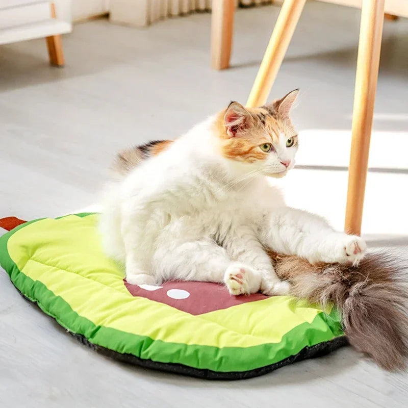 new Dog Cooling Bed Watermelon Avocado Design Mat Soft Cushion for Small Pets